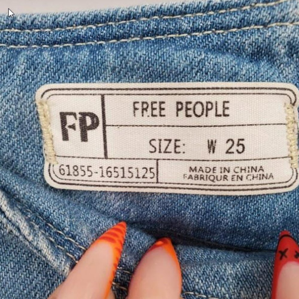 Free People Womens Denim Button Fly Bell Bottom Jeans Blue 25 - Picture 3 of 9